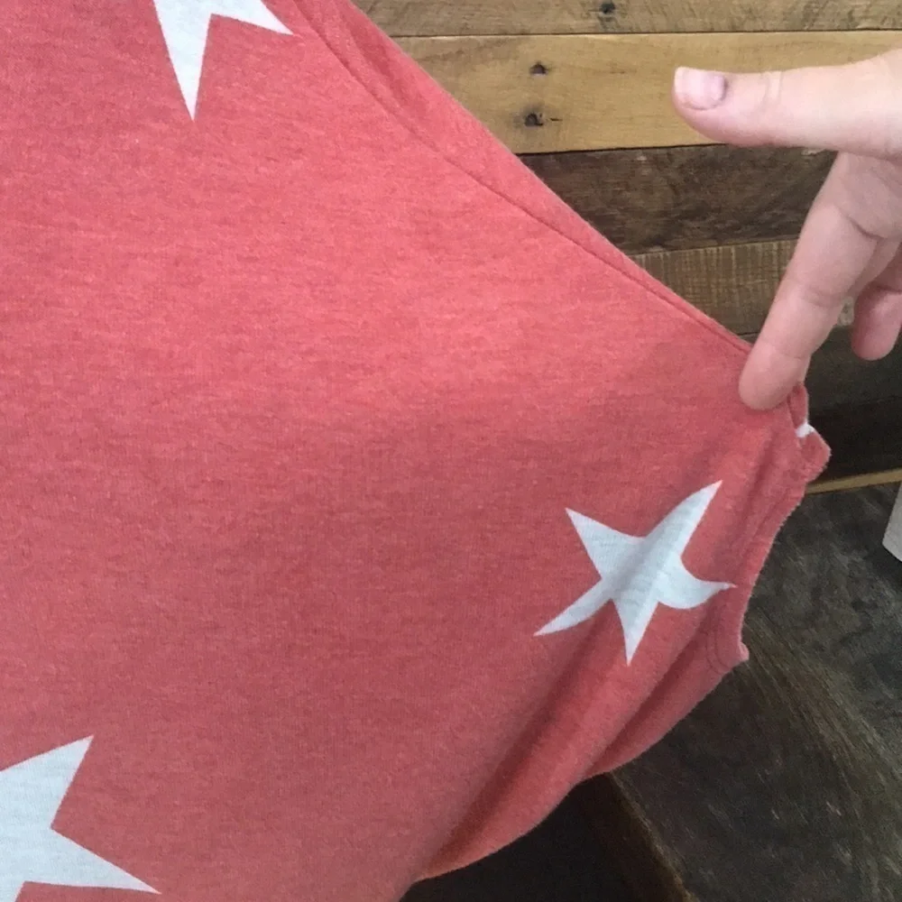 Jupee | Women’s Batwing Top, M, Red & White, Star Pattern - Picture 4 of 8